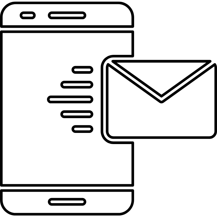 Contact afbeelding, simpele illustratie met telefoon en enveloppe